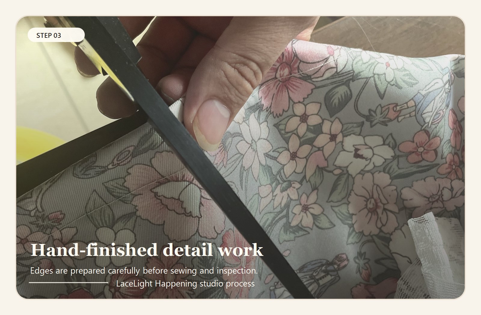 Precision cutting check for custom curtain fabric