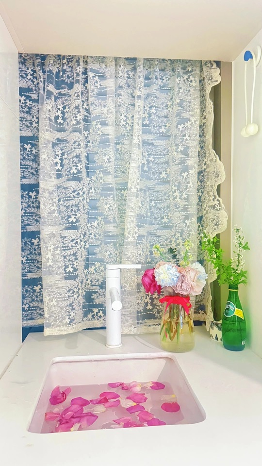 Korean Garden Embroidered Lace Curtain light filtering sheer curtain transparency thumbnail