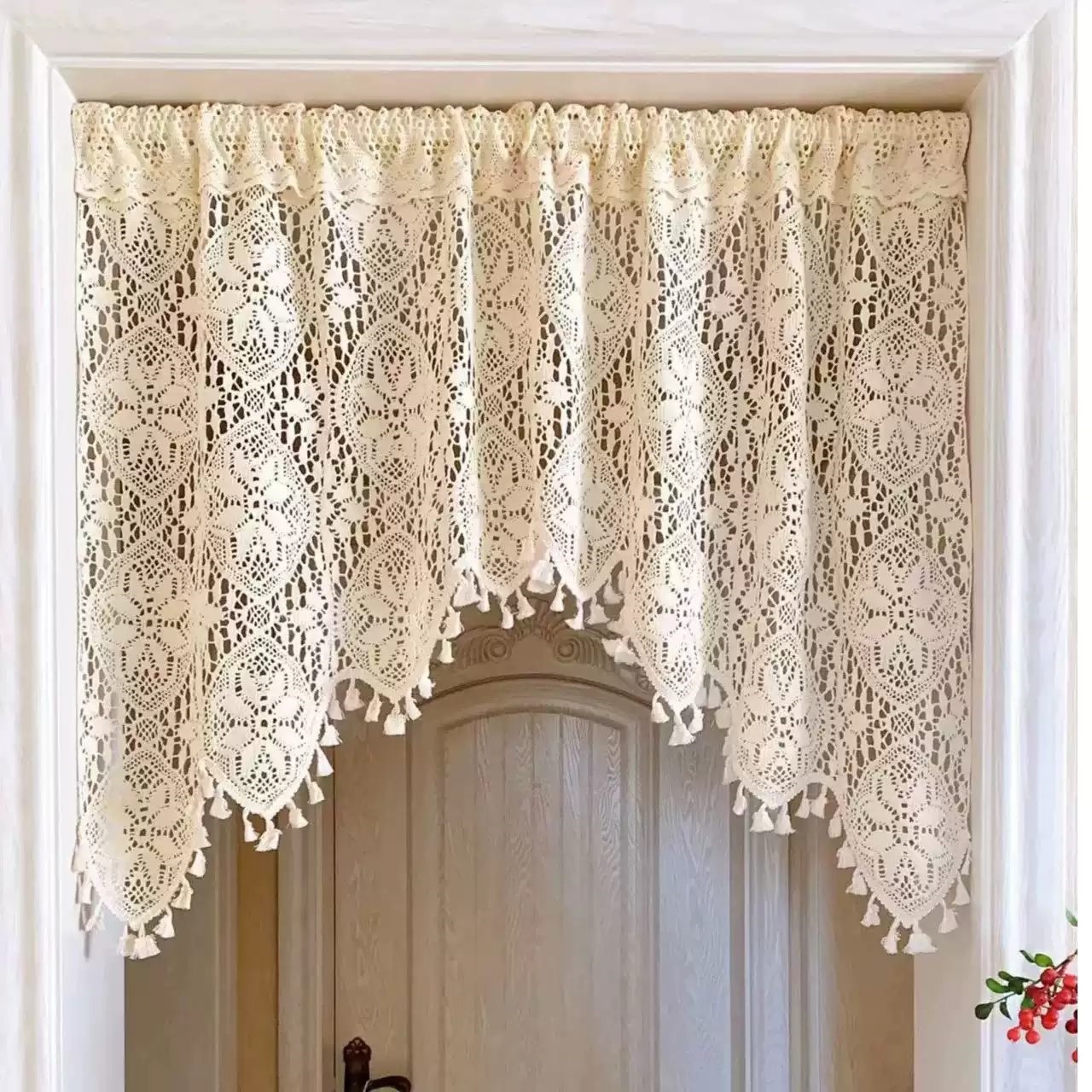 Linen Roman Shade Cafe Curtain light filtering sheer curtain transparency thumbnail