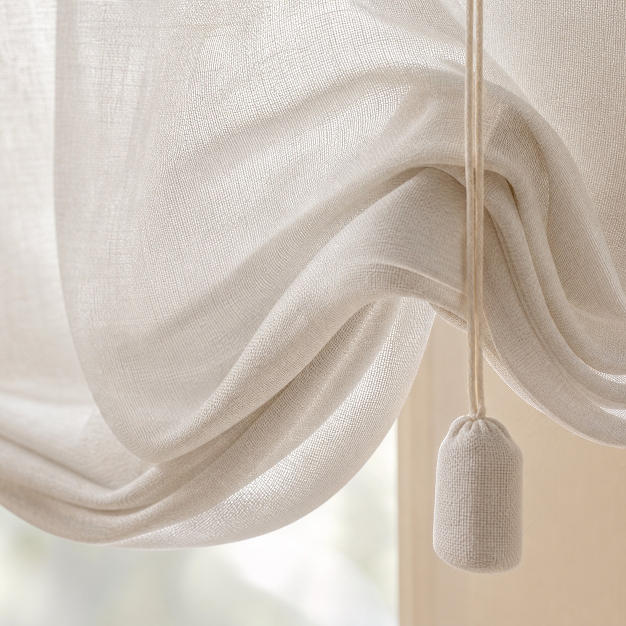 Linen Roman Shade Cafe Curtain alternate room scene thumbnail