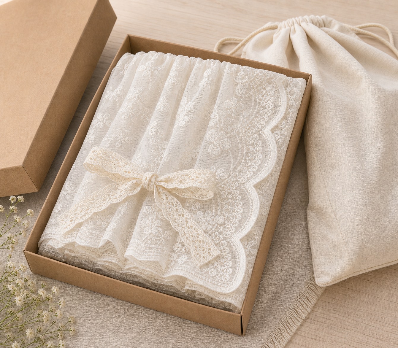 Royal Rose Lace Cafe Curtain folded curtain packaging detail thumbnail