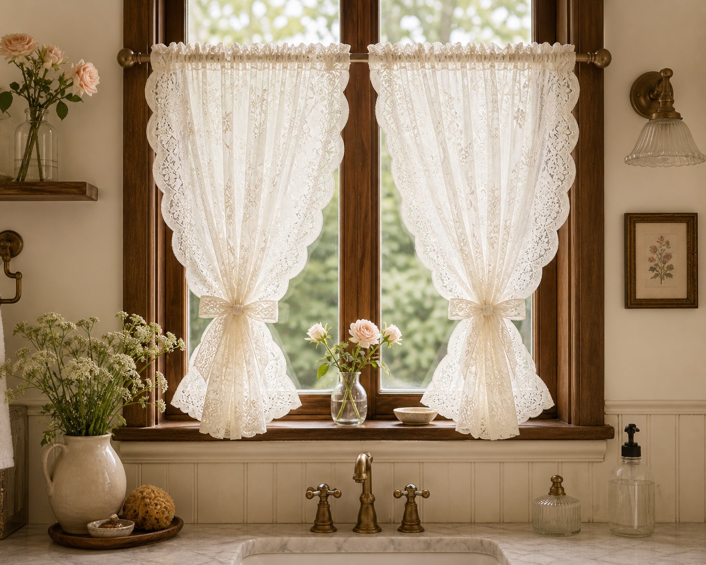 Royal Rose Lace Cafe Curtain alternate room scene thumbnail